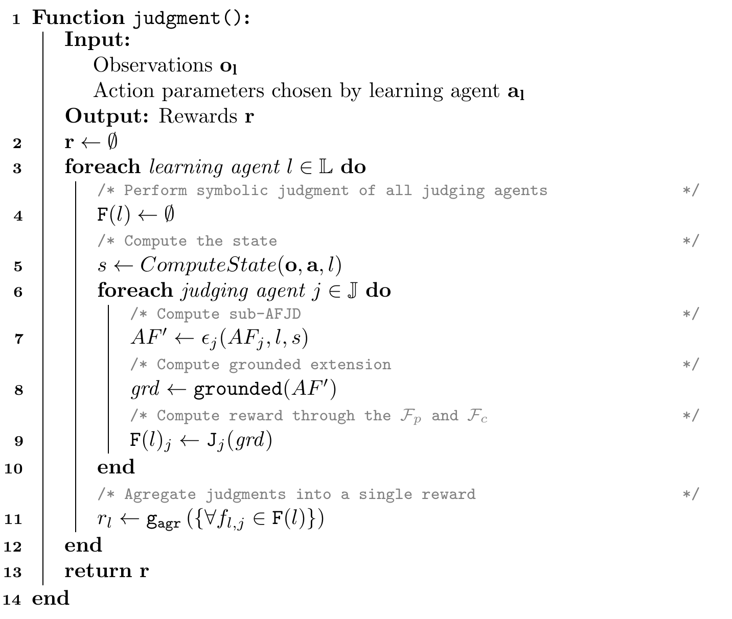 Argumentation-based judgment process algorithm