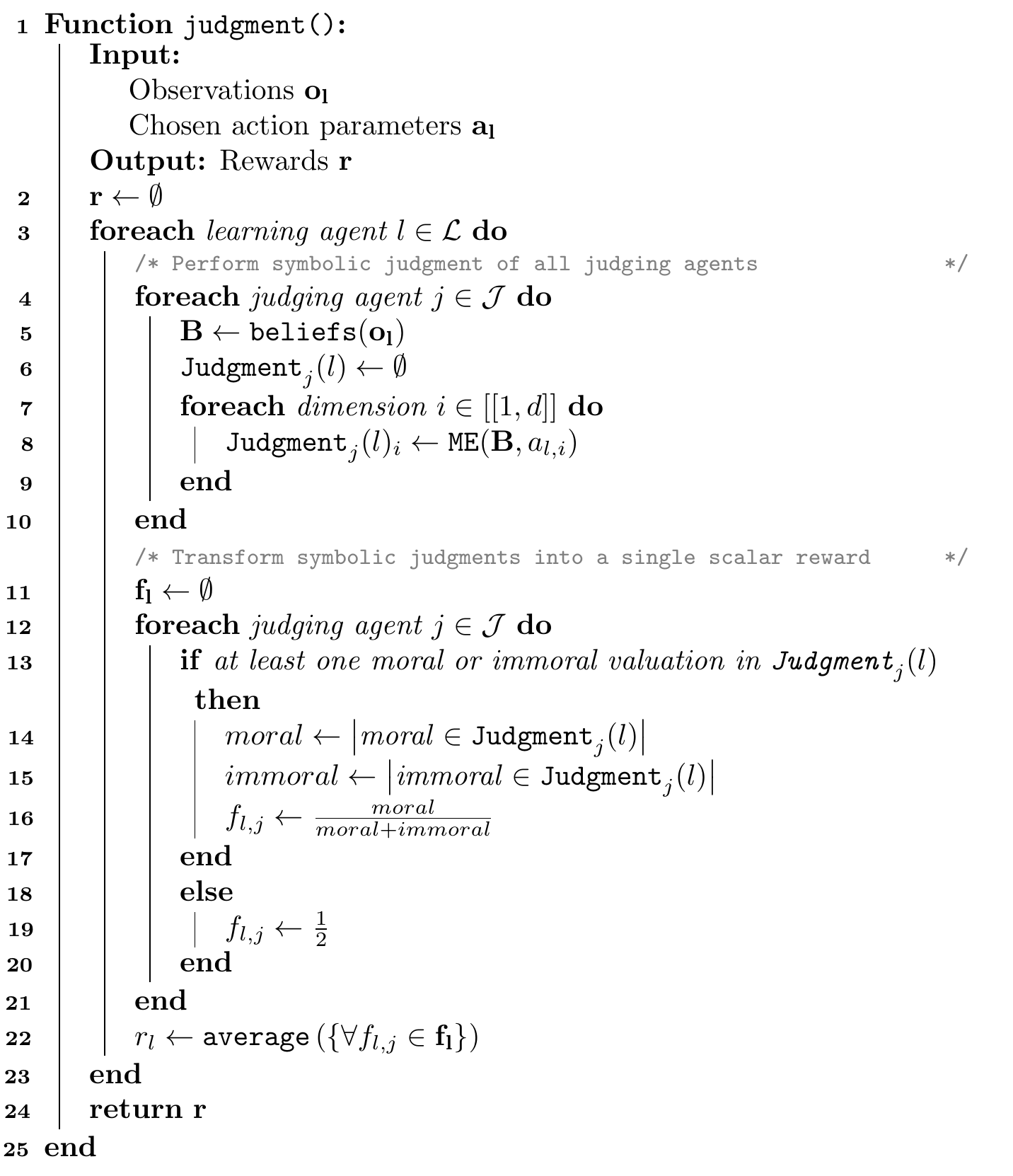 Logic-based judgment process algorithm