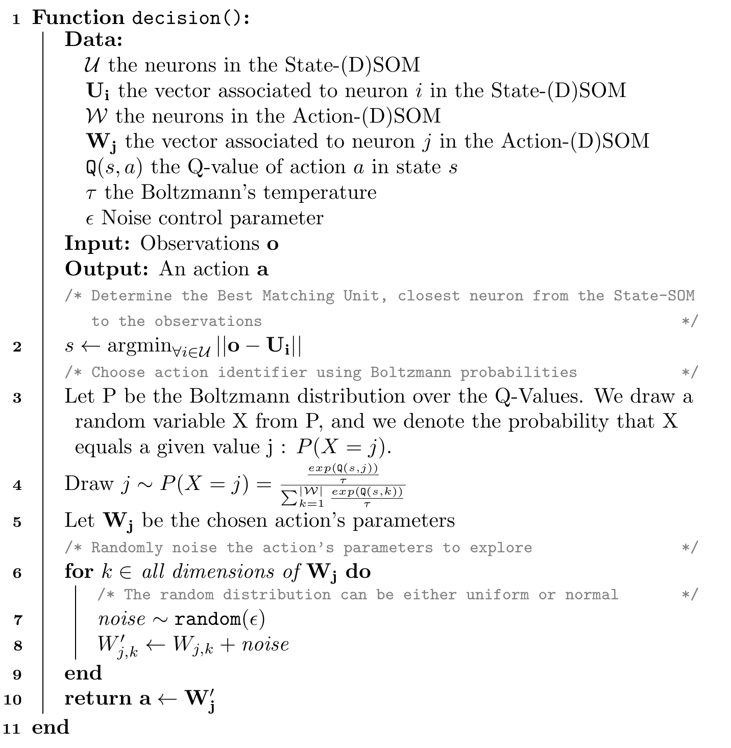 Decision algorithm